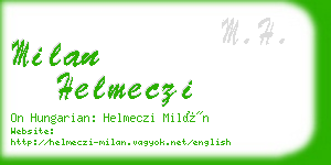 milan helmeczi business card